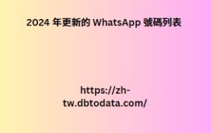 2024 年更新的 WhatsApp 號碼列表